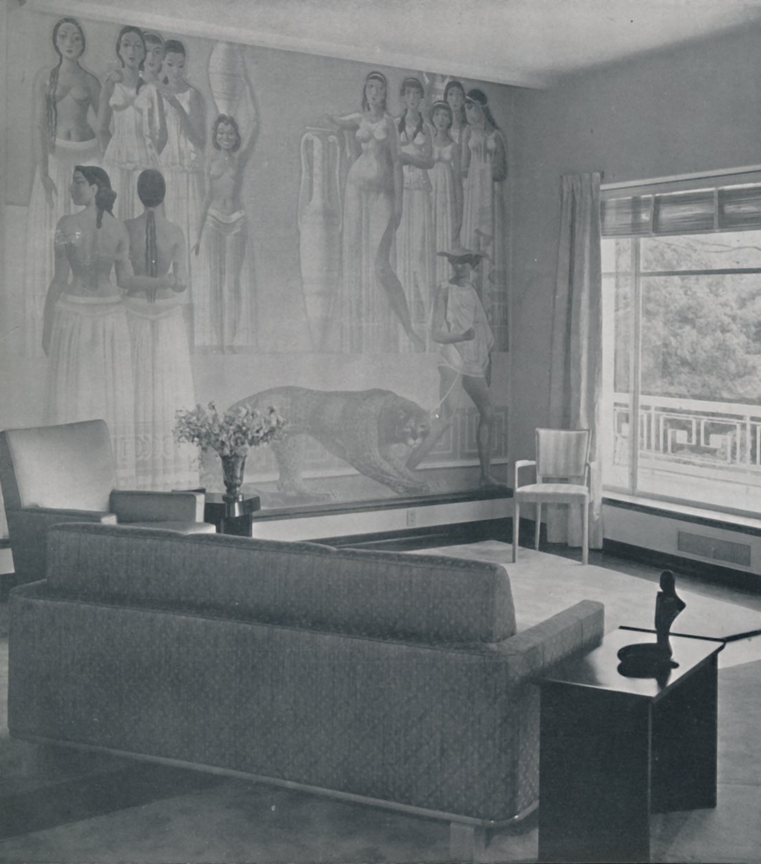 Woonkamer in de Cafritz-residentie in Georgetown, nabij Washington D.C., 1942 door Unbekannt