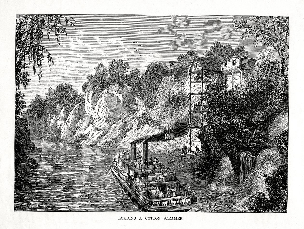 Laden van een Katoenstomer, 1877 door Unbekannt