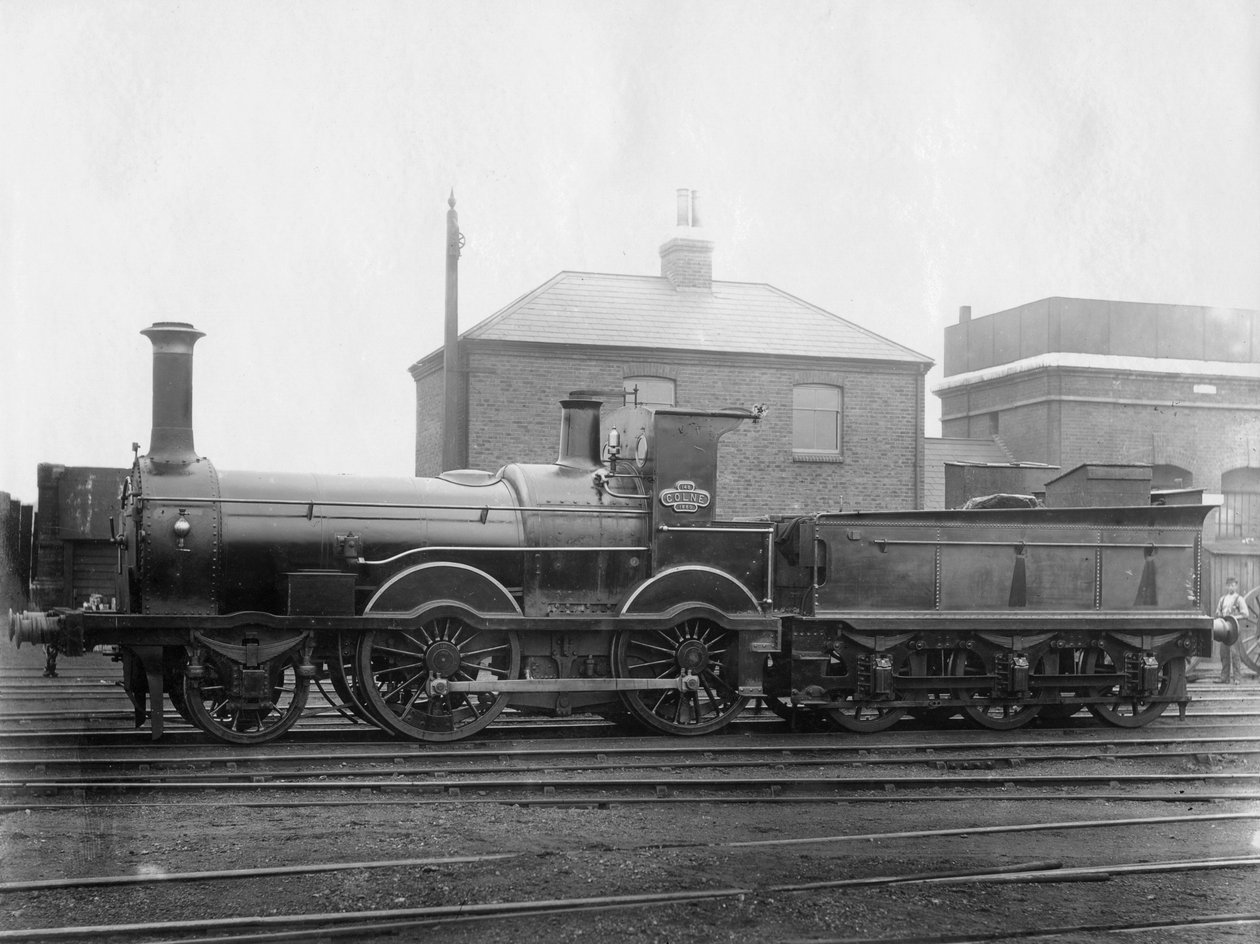 London & South Western Railway LSWR Locomotief No 148, Colne met zijn tender, c1880 door Unbekannt