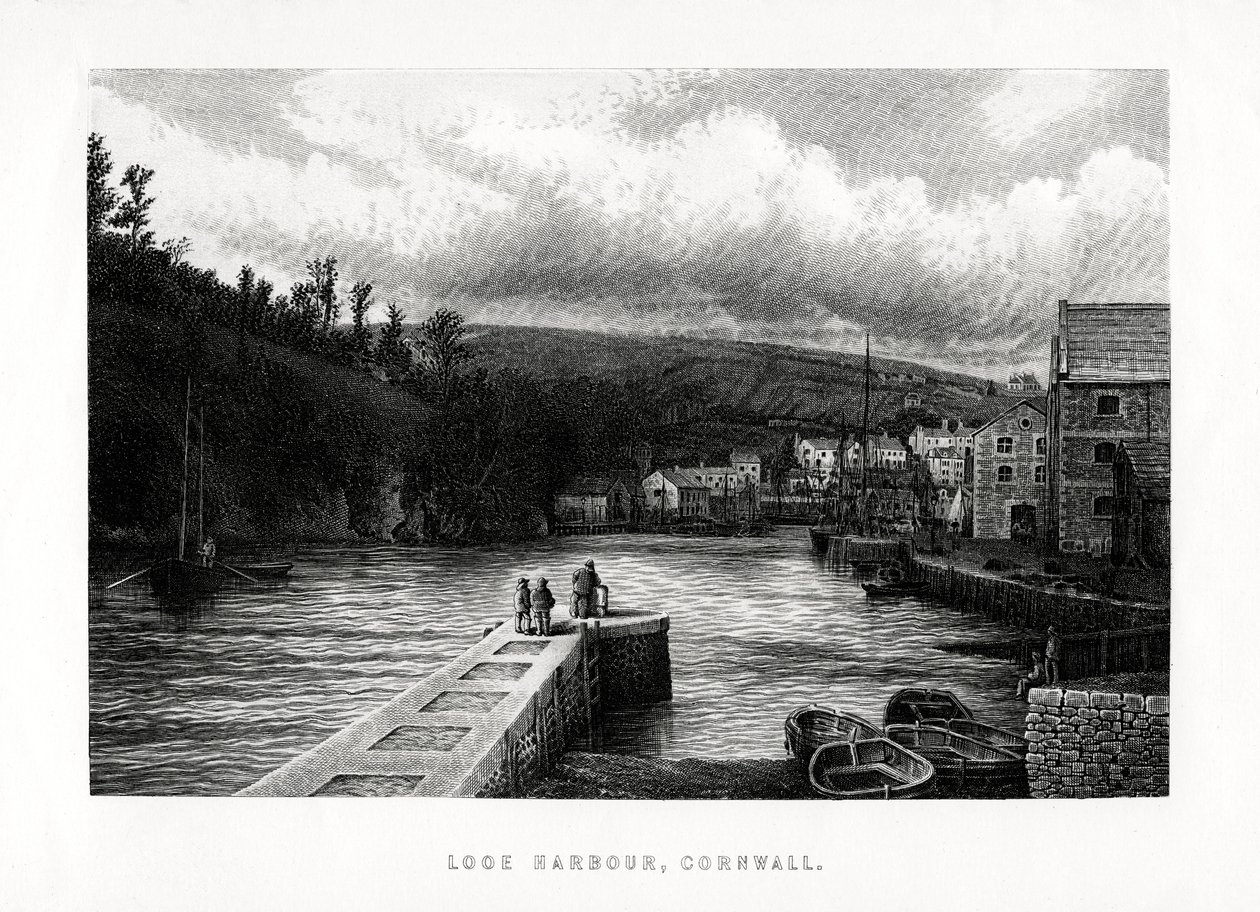 Looe Harbour, Cornwall, Engeland, 1896 door Unbekannt