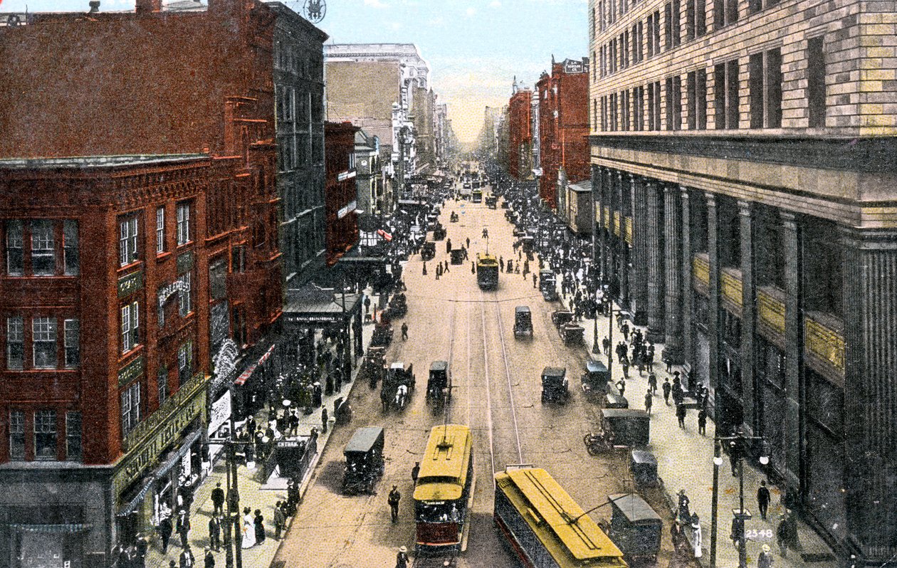 Uitzicht naar het oosten langs Market Street vanaf City Hall, Philadelphia, Pennsylvania, VS door Unbekannt