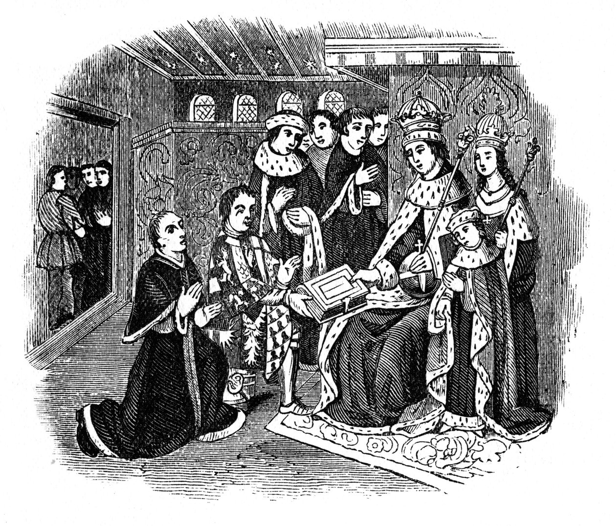 Lord Rivers en Caxton voor Edward IV, 15e eeuw, 1910 door Unbekannt
