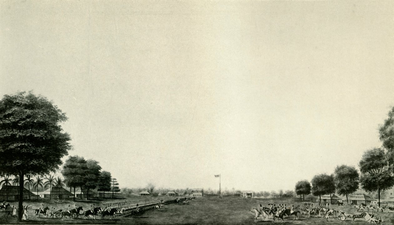 Lord Wellesley beoordeelt de lijfwacht in Ballygunje, ca. 1770, ca. 19250 door Unbekannt