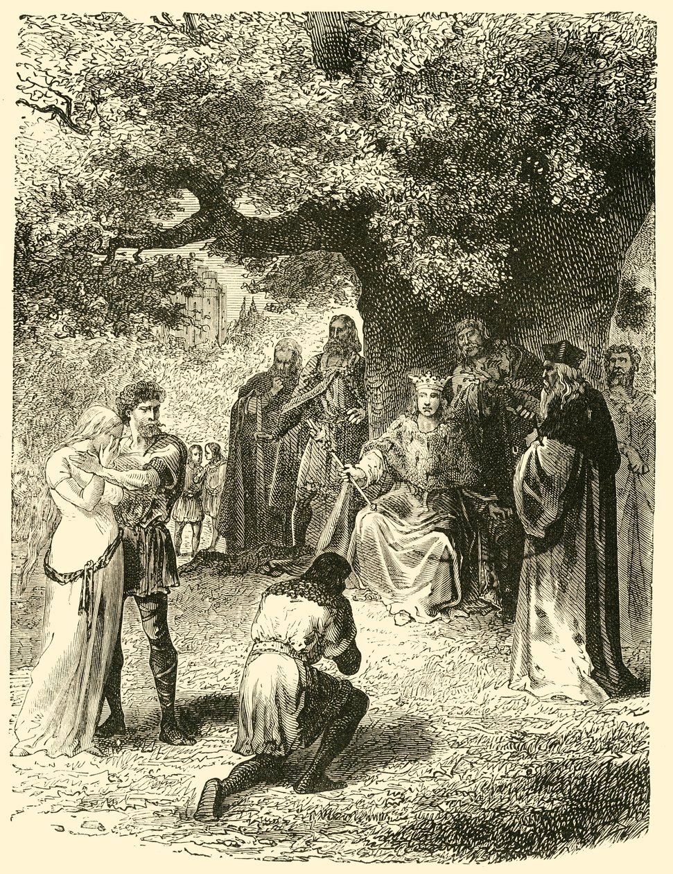 Lodewijk IX, rechtspraak in het bos van Vincennes, 13e eeuw, 1890 door Unbekannt