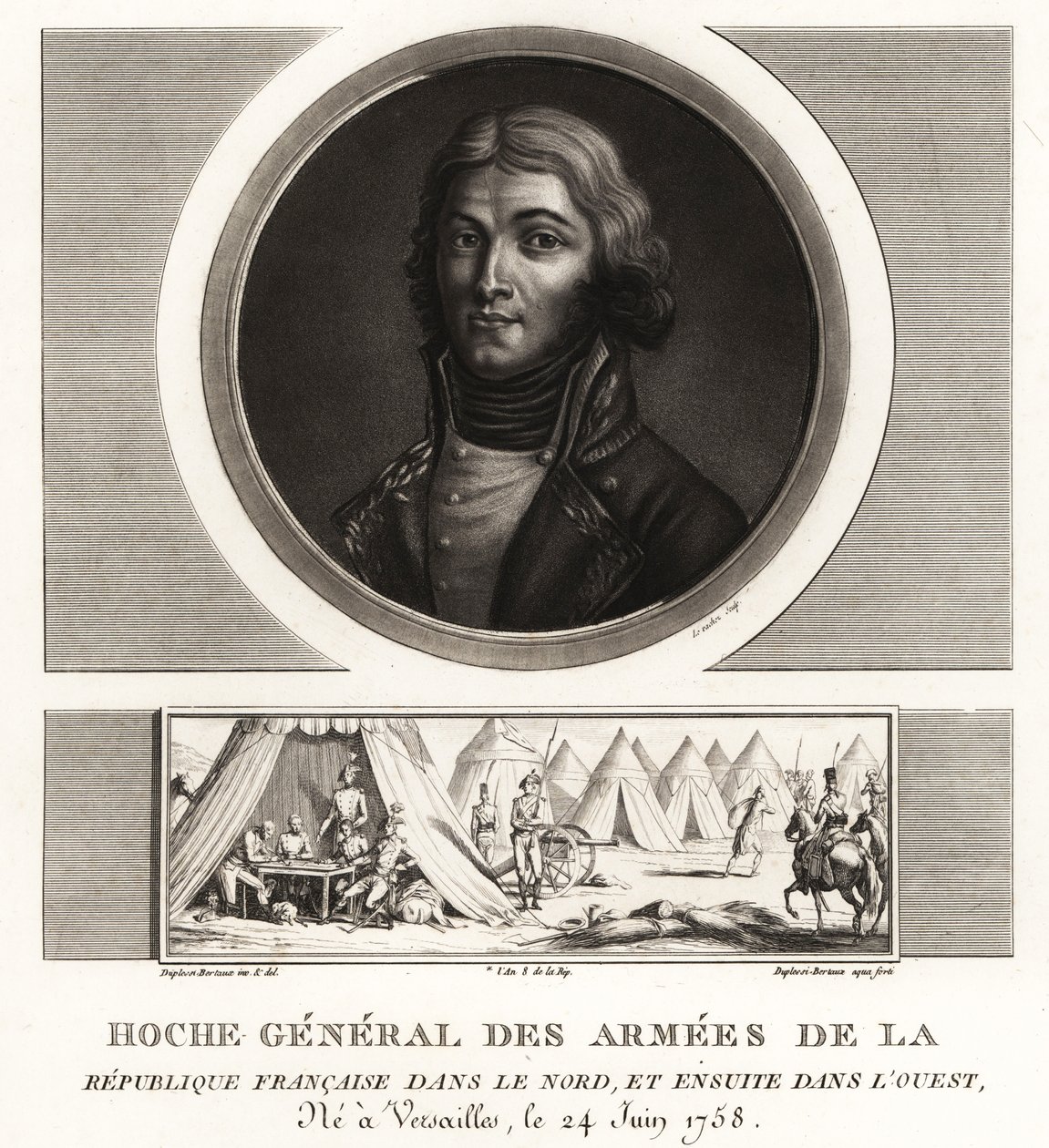 Louis Lazare Hoche, Revolutionaire Generaal van de Legers van de Franse Republiek, overleden in Wetzlar in 1797 door Unbekannt