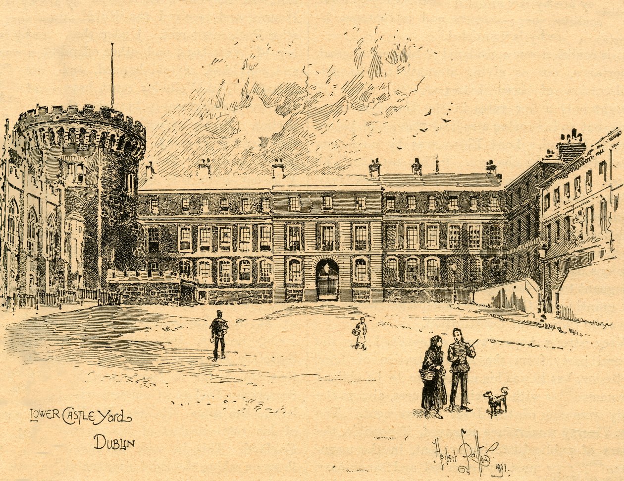 Lower Castle Yard, Dublin, Ierland, ca. 1890 door Unbekannt