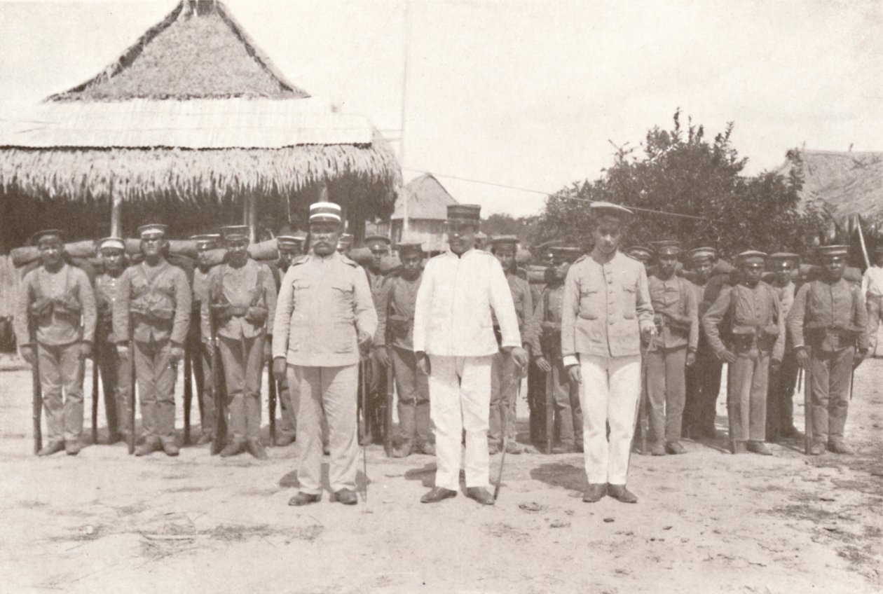 Madeira-Mamore Spoorweg: Aan de Bolivia-Brazilië grens: Boliviaanse officieren en soldaten, 1914 door Unbekannt