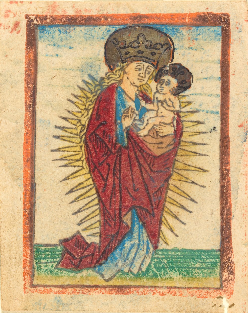 Madonna en Kind in een glorie door Unbekannt