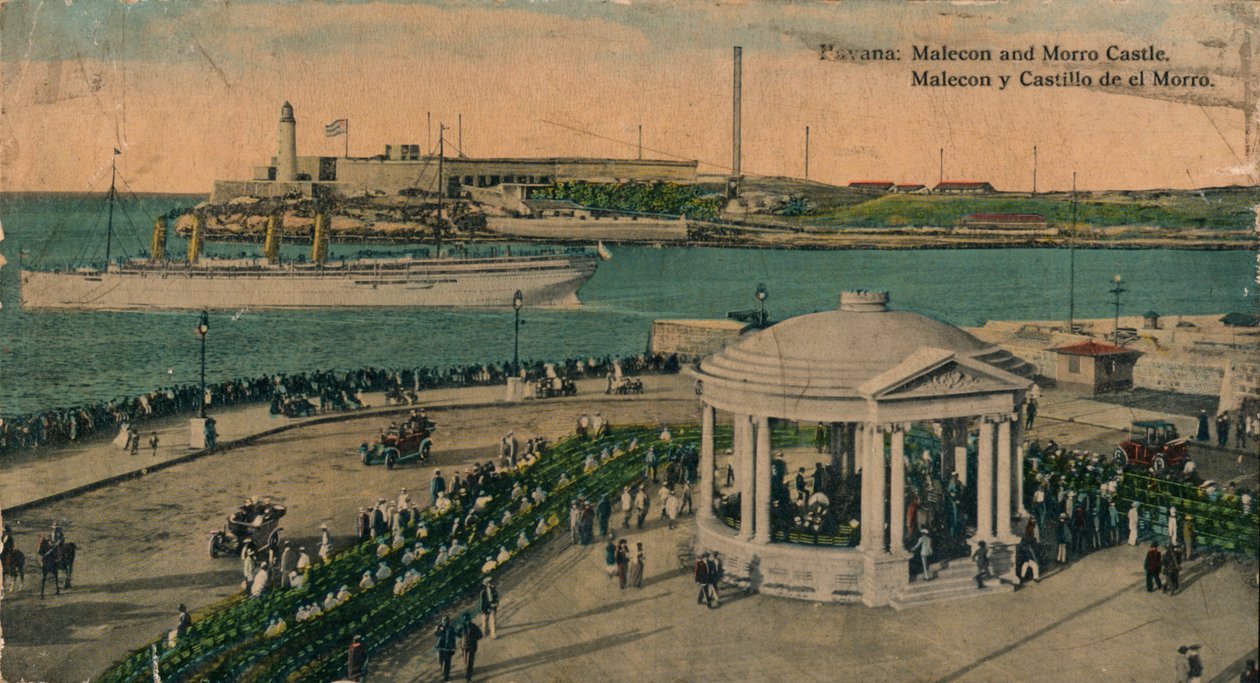 Malecon en Morro Kasteel, Havana, Cuba, c1920 door Unbekannt