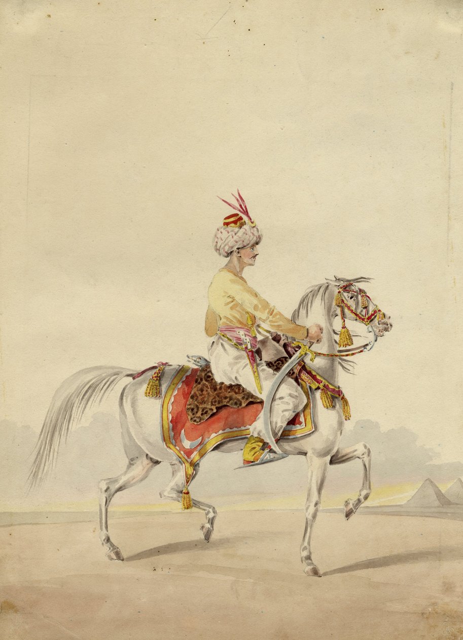 Mamluk te paard, ca. 1825 door Unbekannt