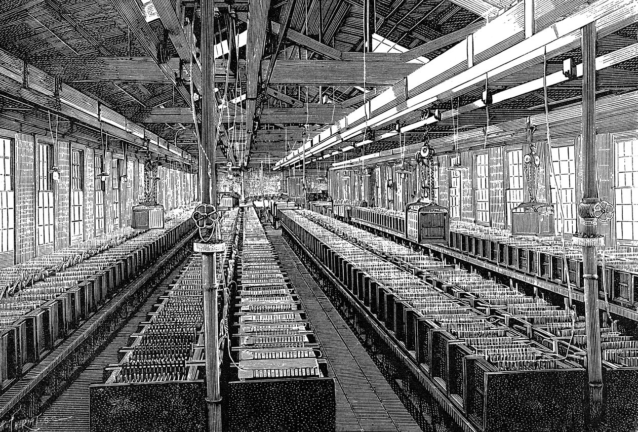 Productie van elektrische batterijen, VS, 1887 door Unbekannt