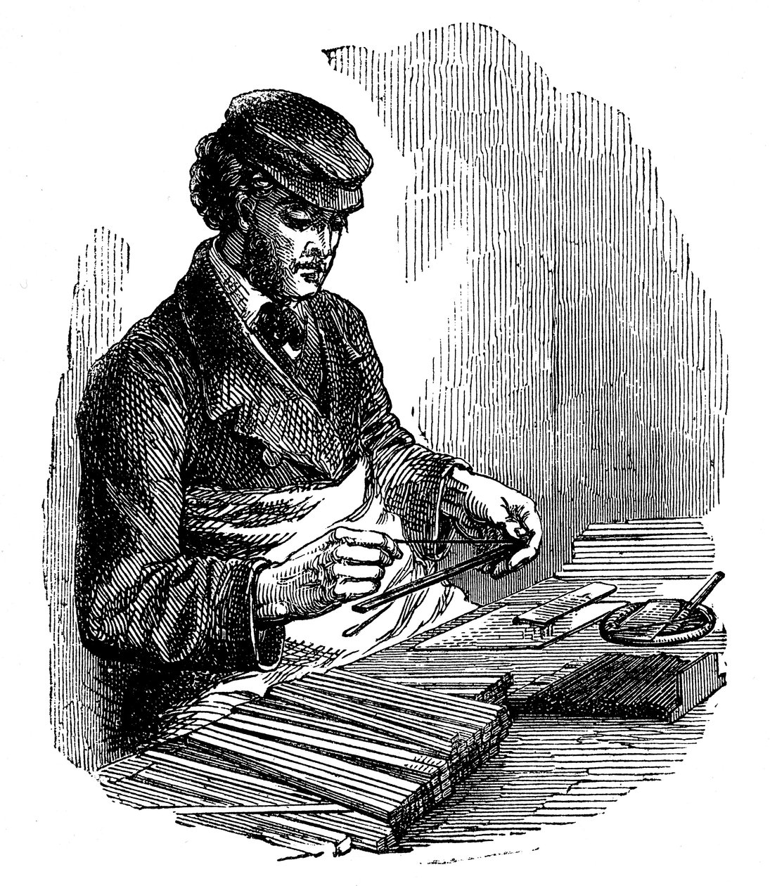 Potloden maken, 1872 door Unbekannt