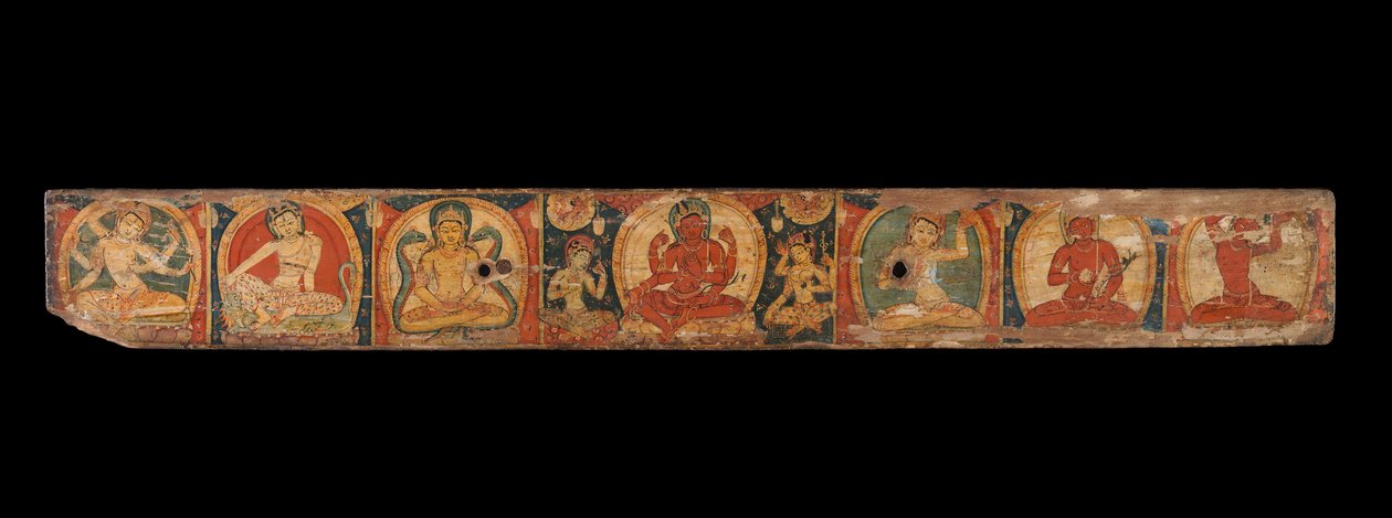 Manuscript Omslag met Avalokiteshvara De Bodhisattva van Oneindige Compassie, 12e eeuw door Unbekannt