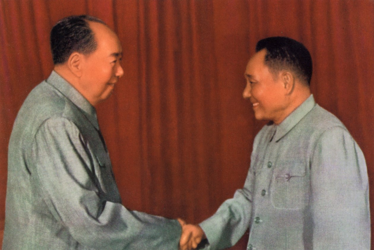 Mao Zedong en Deng Xiaoping, Chinese communistische leiders, ca. 1960s door Unbekannt