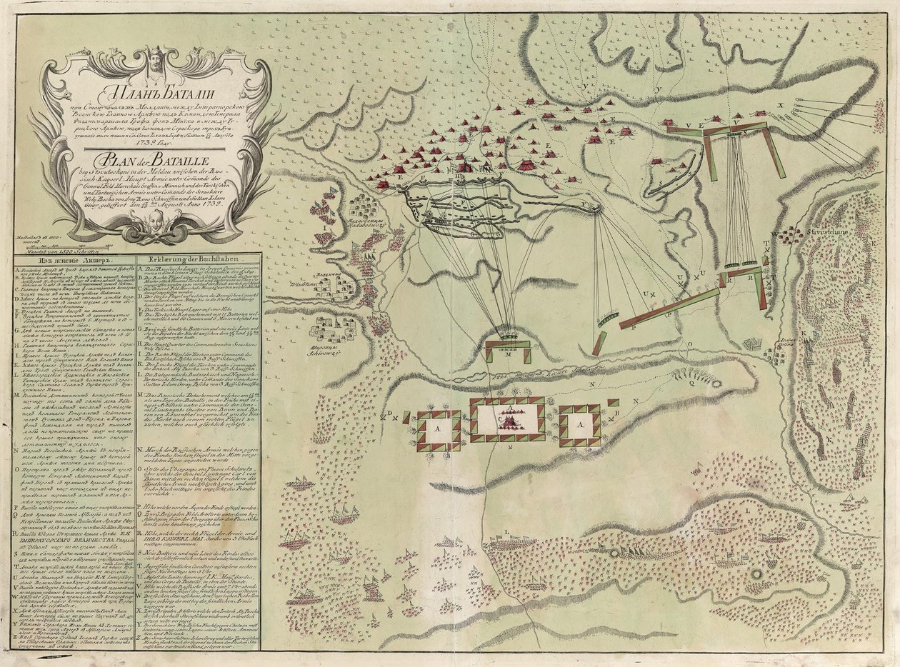 Kaart van de Slag bij Savuchny, 1739-1740 door Unbekannt