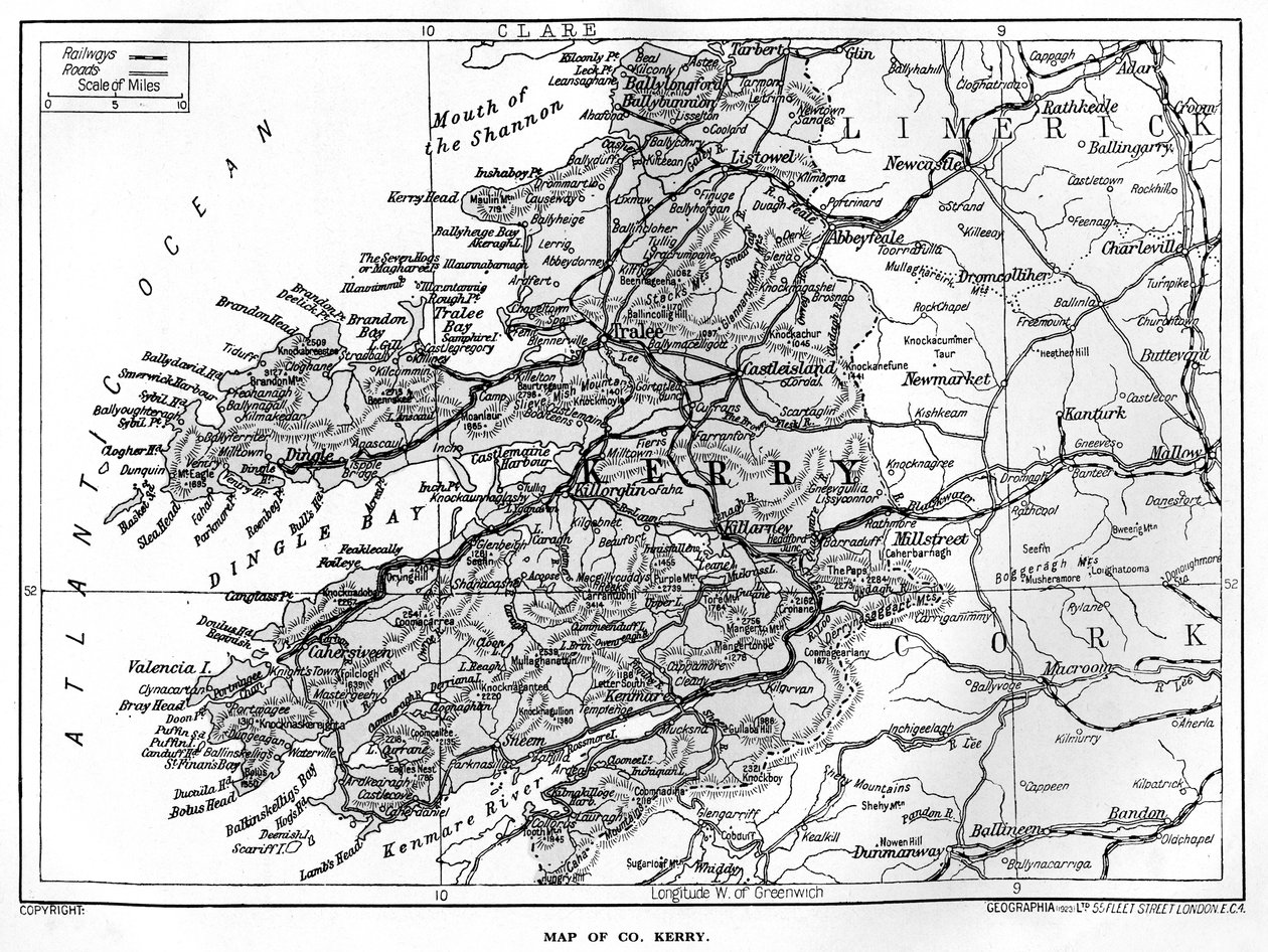 Kaart van County Kerry, Ierland door Unbekannt