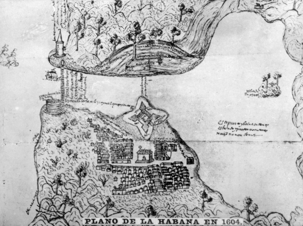 Kaart van Havana, 1608 door Unbekannt