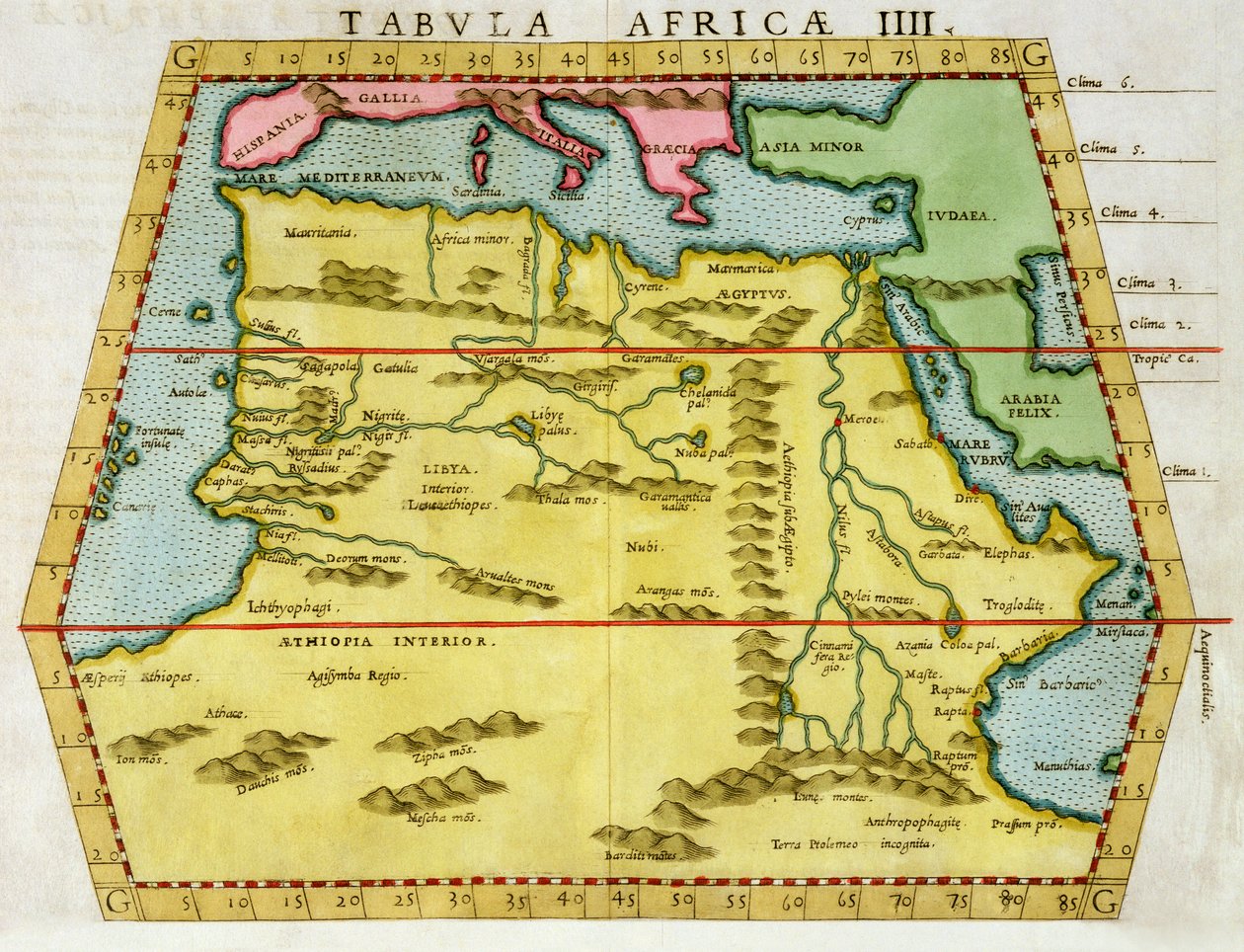 Kaart van Noord-Afrika door Unbekannt