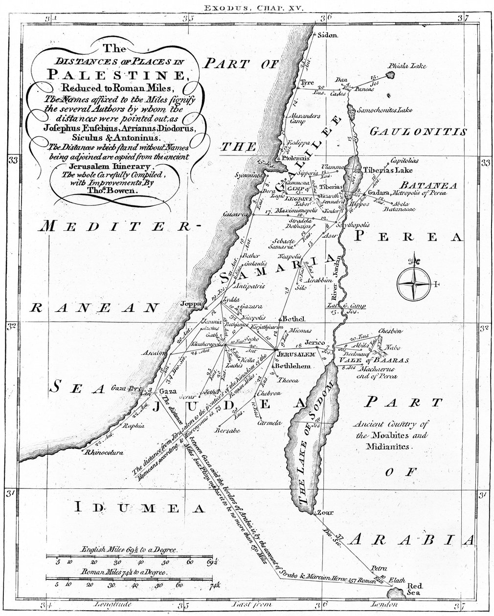 Kaart van Palestina gebaseerd op oude auteurs, ca. 1830 door Unbekannt