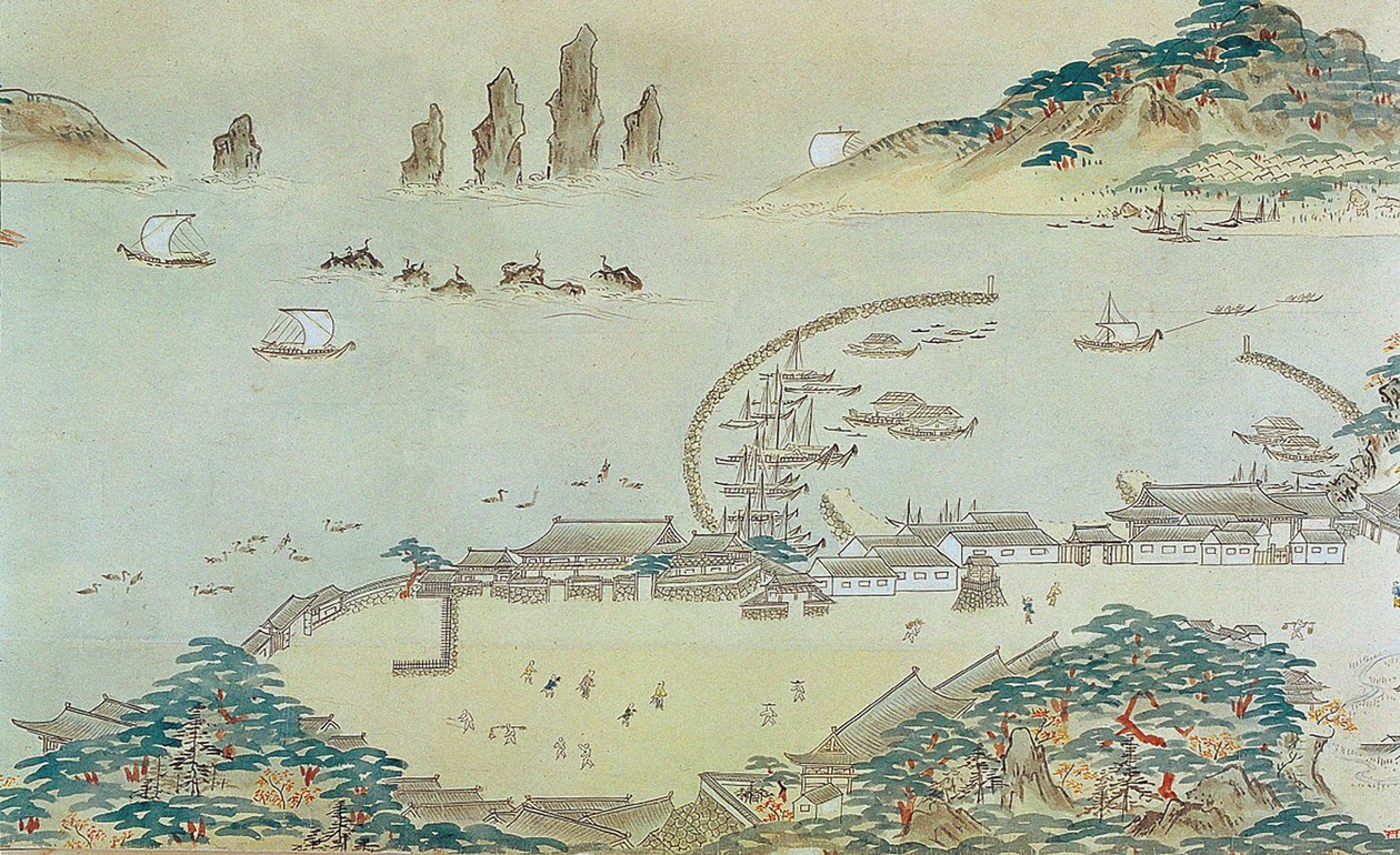 Kaart van de Choryang Waegwan en zijn omgeving in Busan tijdens de Joseon..., 19e eeuw door Unbekannt