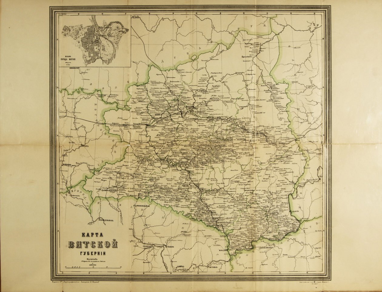 Kaart van het gouvernement Vyatka, ca. 1914 door Unbekannt