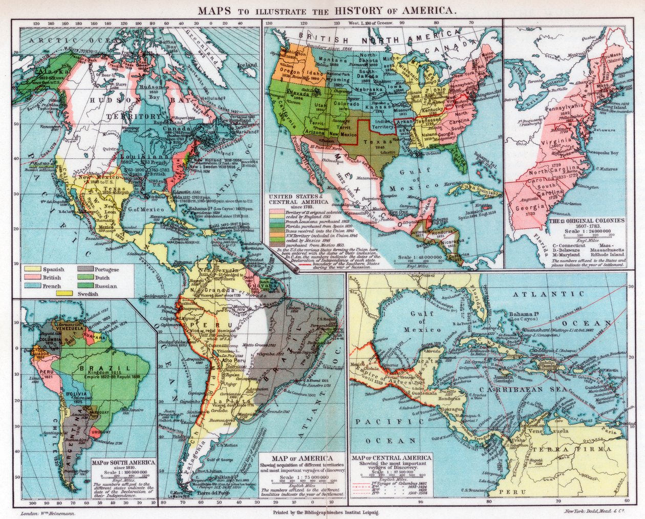 Kaarten om de geschiedenis van Amerika te illustreren, 1901 door Unbekannt