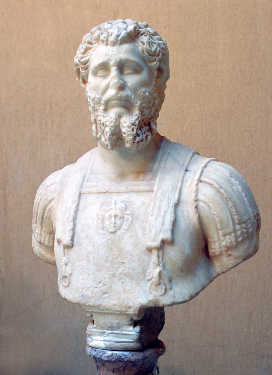 Marmeren buste van Romeinse Keizer Lucius Septimius Severus door Unbekannt