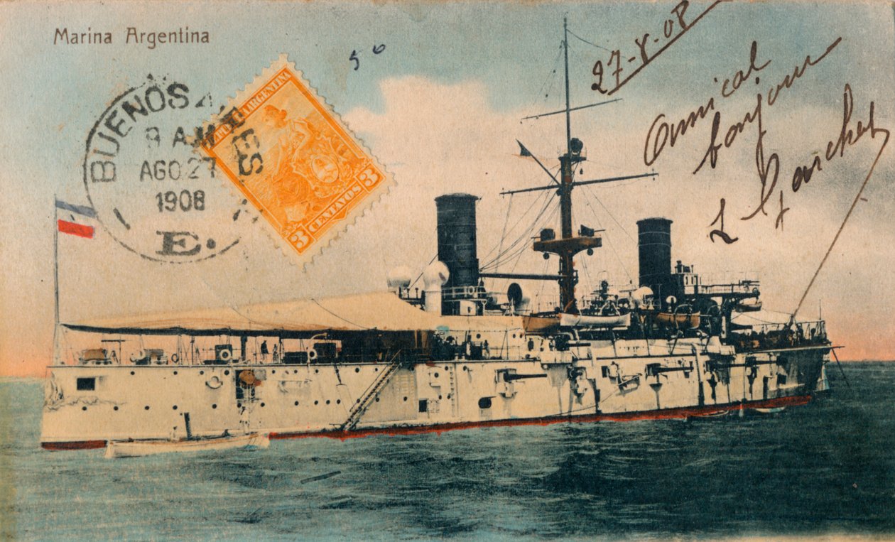 Marina Argentina. Pantserkruiser, Belgrano, c1908 door Unbekannt