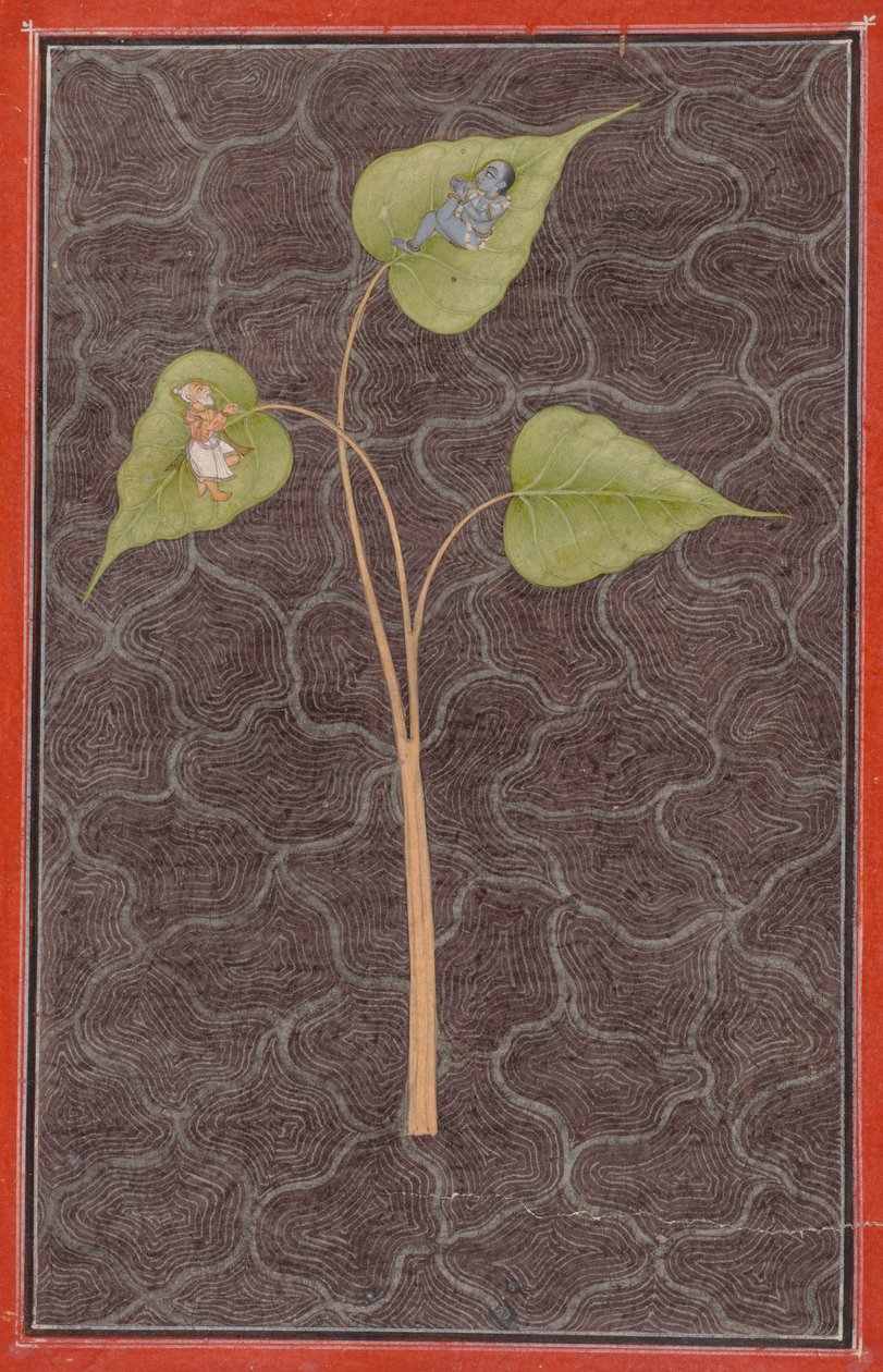 Markandeya bekijkt Krishna in de kosmische oceaan, ca. 1680 door Unbekannt