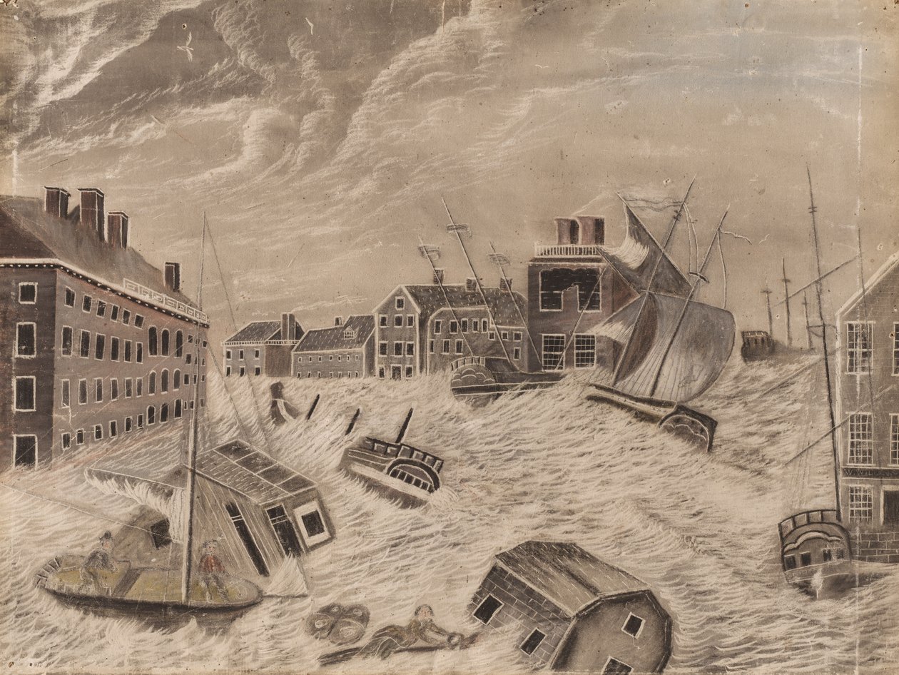 Marktplein, Providence, Rhode Island, Tijdens de Grote September Storm, 1815 door Unbekannt