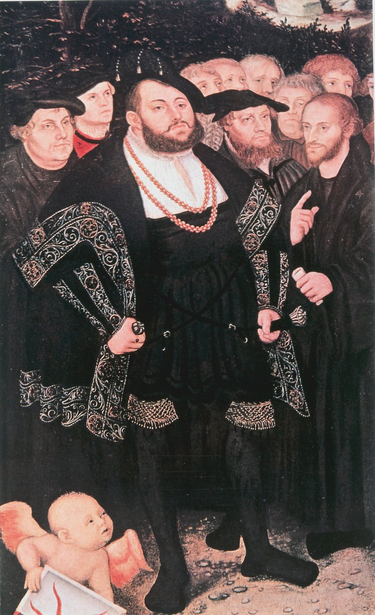 Maarten Luther met hervormers door Unbekannt