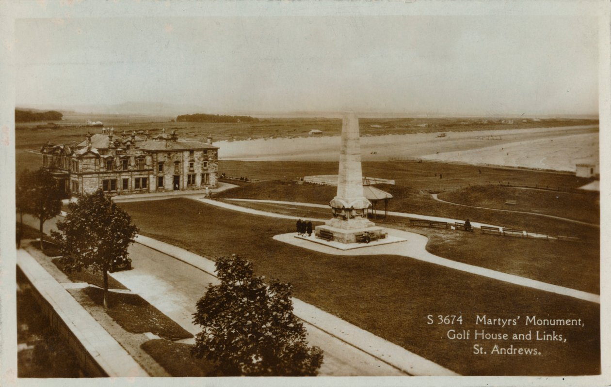 Martelaren Monument, Golfhuis en Links, St. Andrews, ca. 1900 door Unbekannt