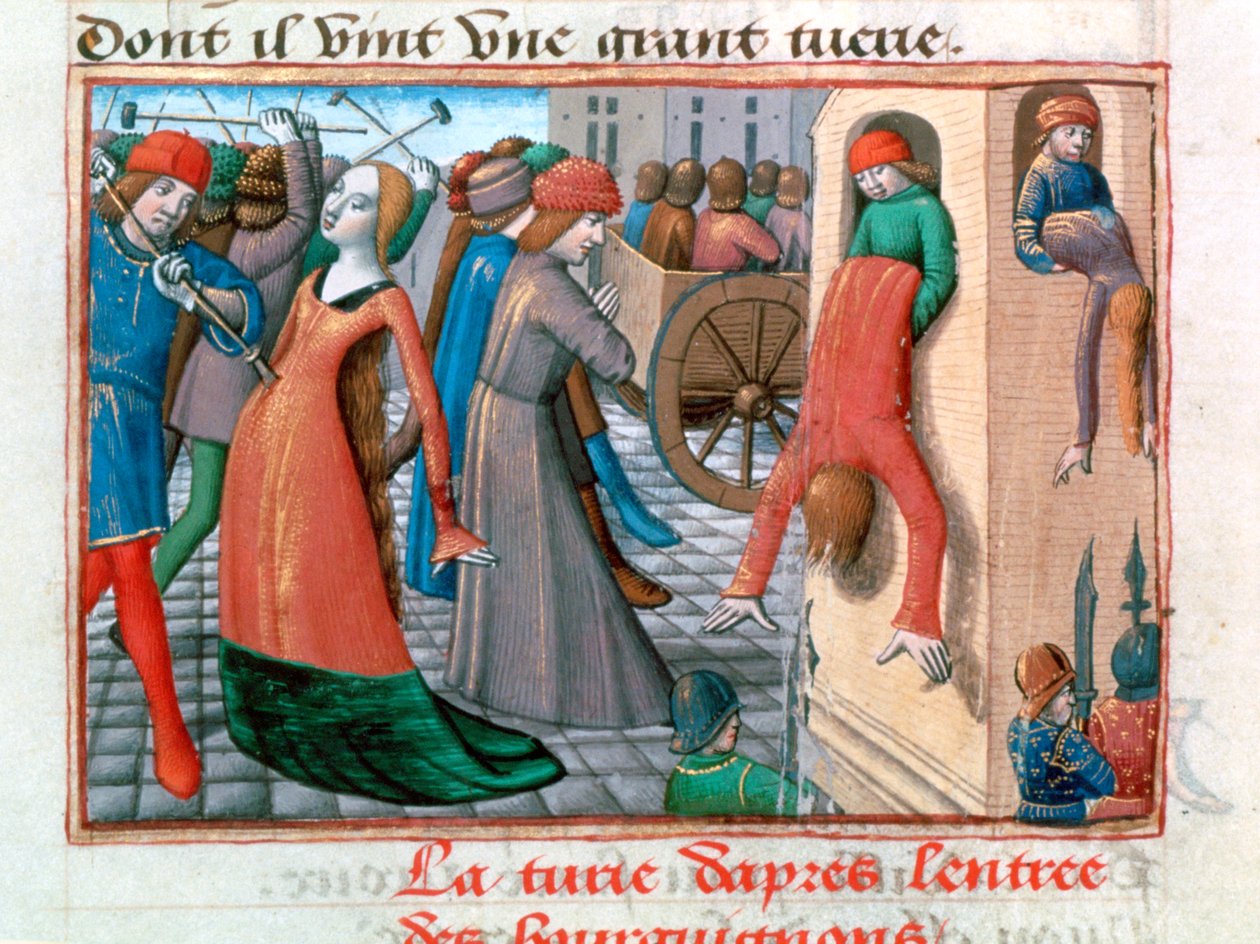 Bloedbad van de Armagnacs door de Bourguignons, Parijs, 1418, 1484 door Unbekannt