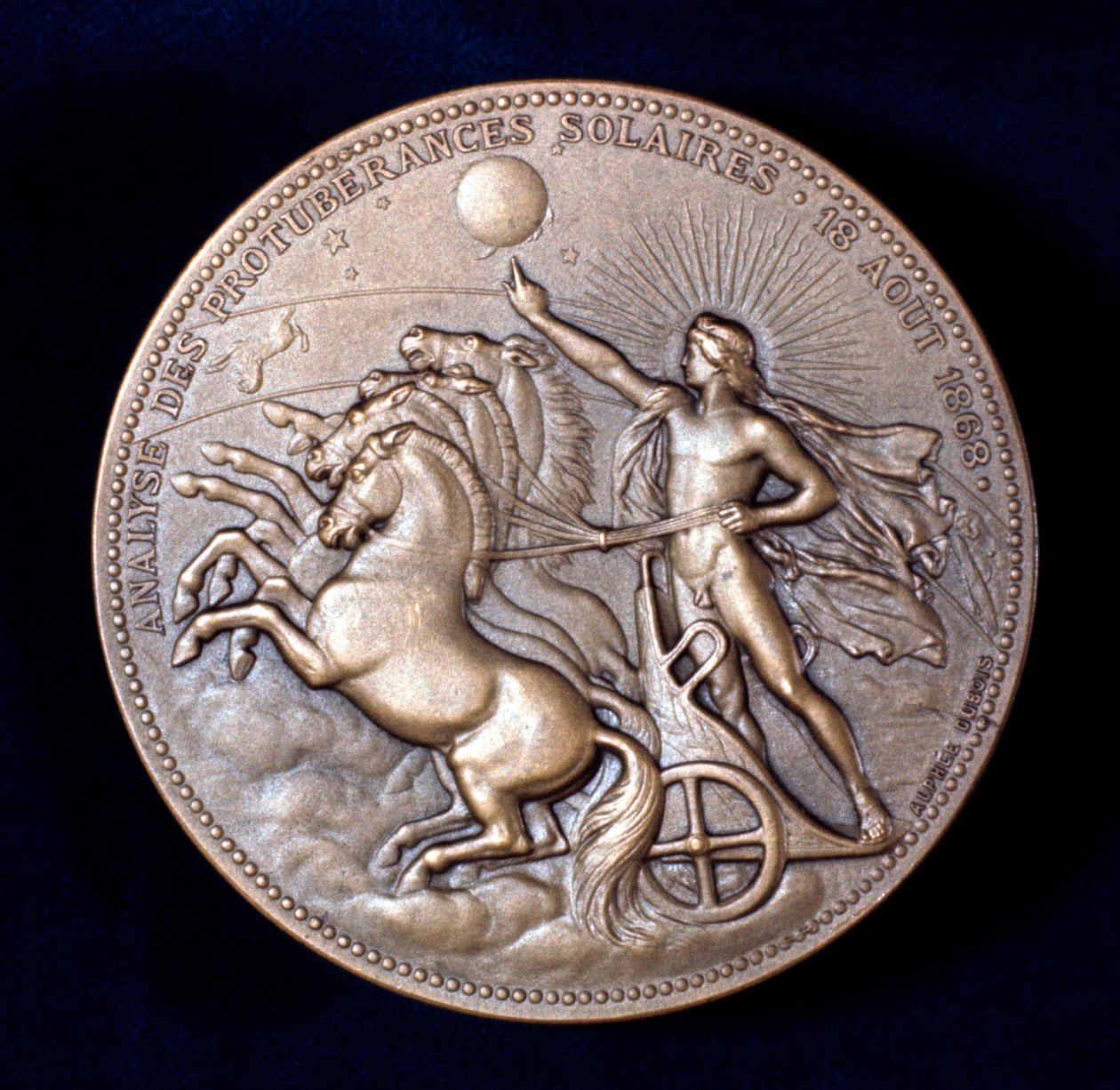 Medaille ter herdenking van Pierre Janssen en Norman Lockyer, Franse en Engelse astronomen, 1868 door Unbekannt