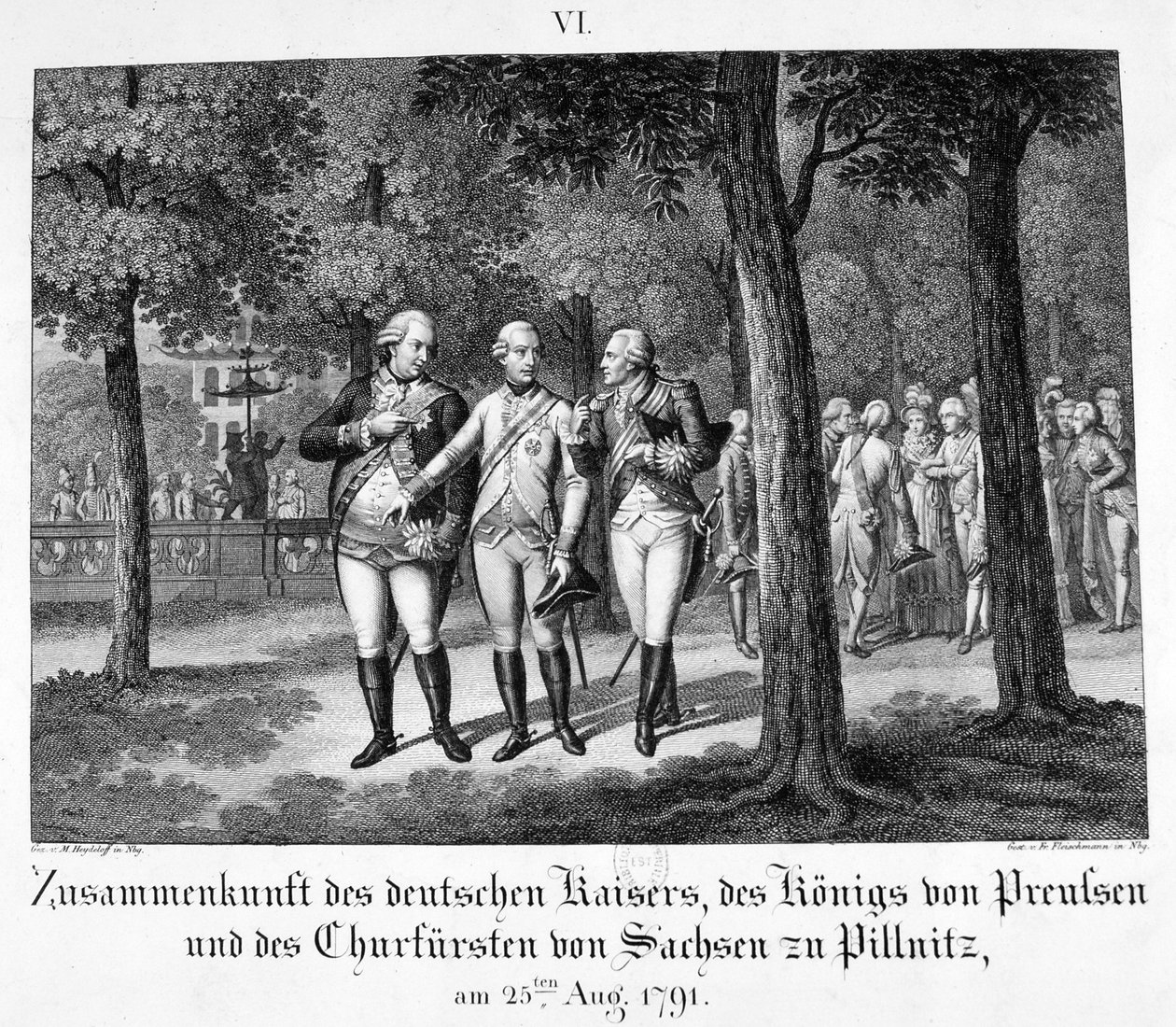 Ontmoeting met de Duitse keizer, 25 augustus, 1791, 19e eeuw door Unbekannt