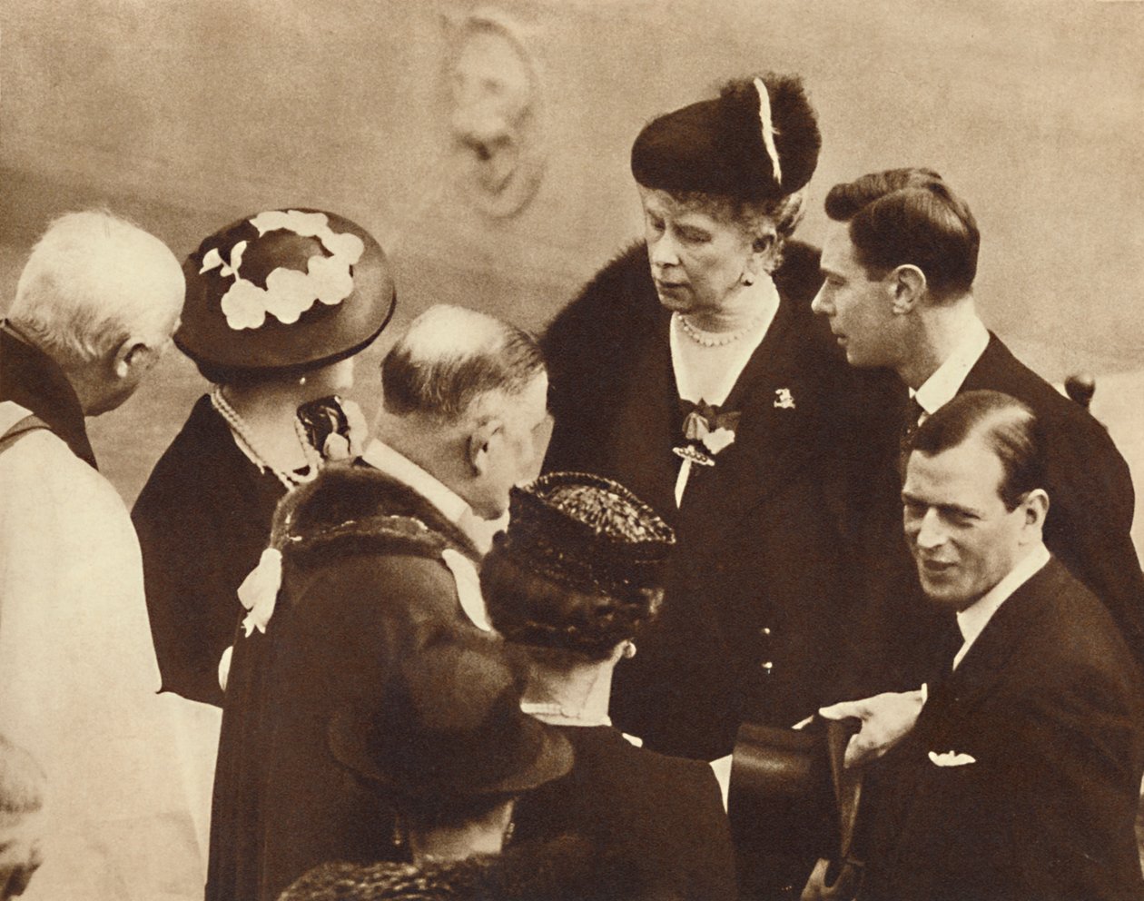 Gedenkteken voor zijn vader onthuld, Windsor Castle, 23 april 1937 door Unbekannt