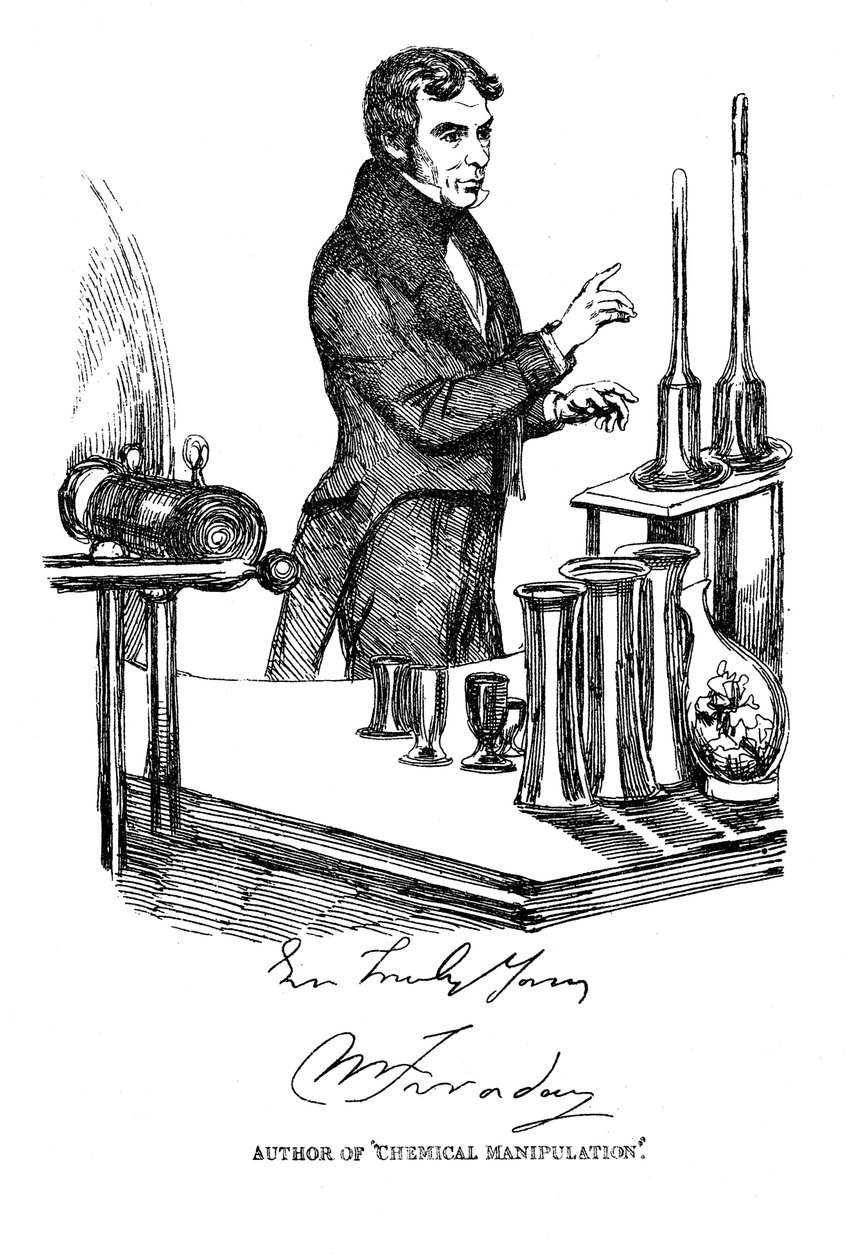 Michael Faraday geeft een lezing aan de Royal Institution, Londen, ca. 1835 door Unbekannt
