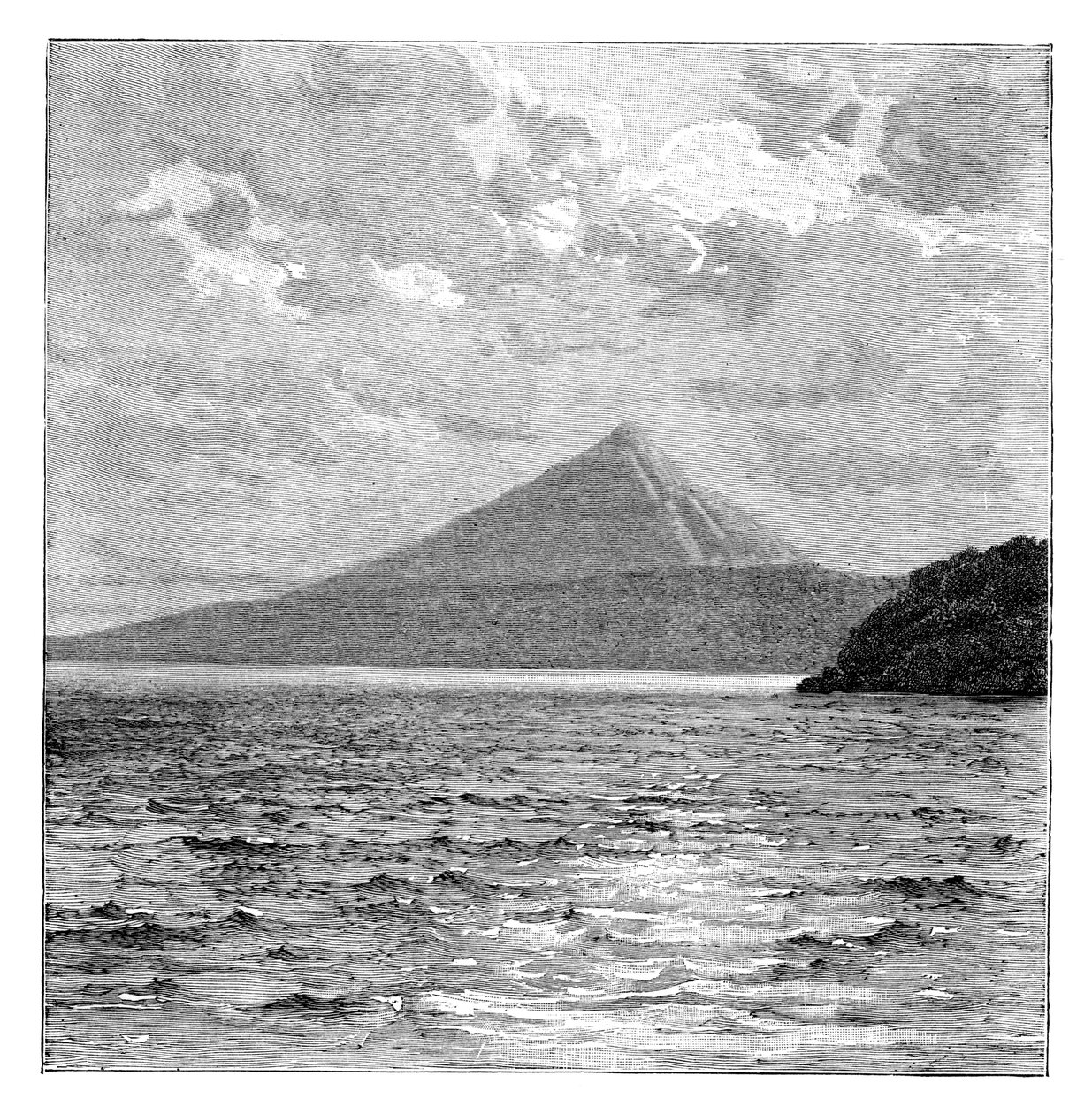 Mombacho Vulkaan en de oevers van het Meer van Nicaragua, c1890 door Unbekannt
