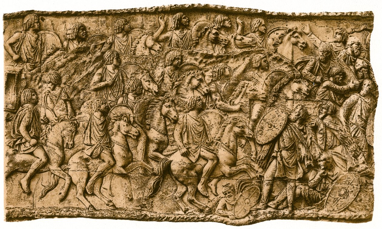 Moorse cavalerie onder Lusius Quietus vechtend tegen de Daciërs, 1902 door Unbekannt