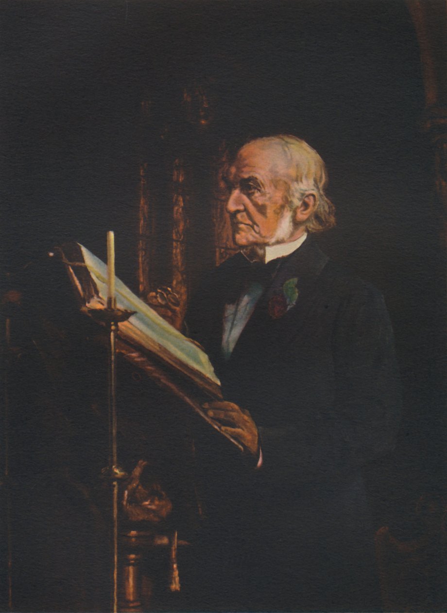 Mr Gladstone leest de les in de Hawarden Kerk door Unbekannt