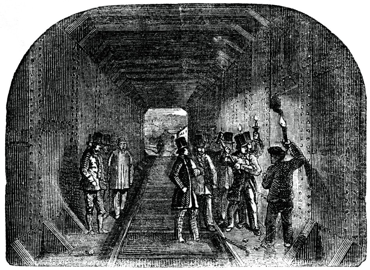 De heer Stephenson plaatst de laatste klinknagel, 1886 door Unbekannt