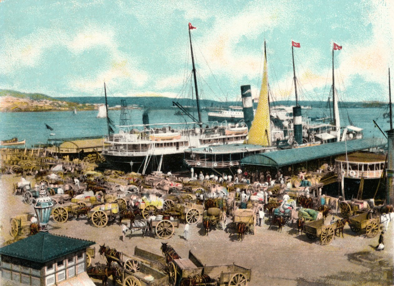Muelle de Luz haven met veerboten, Havana, Cuba, 1904 door Unbekannt