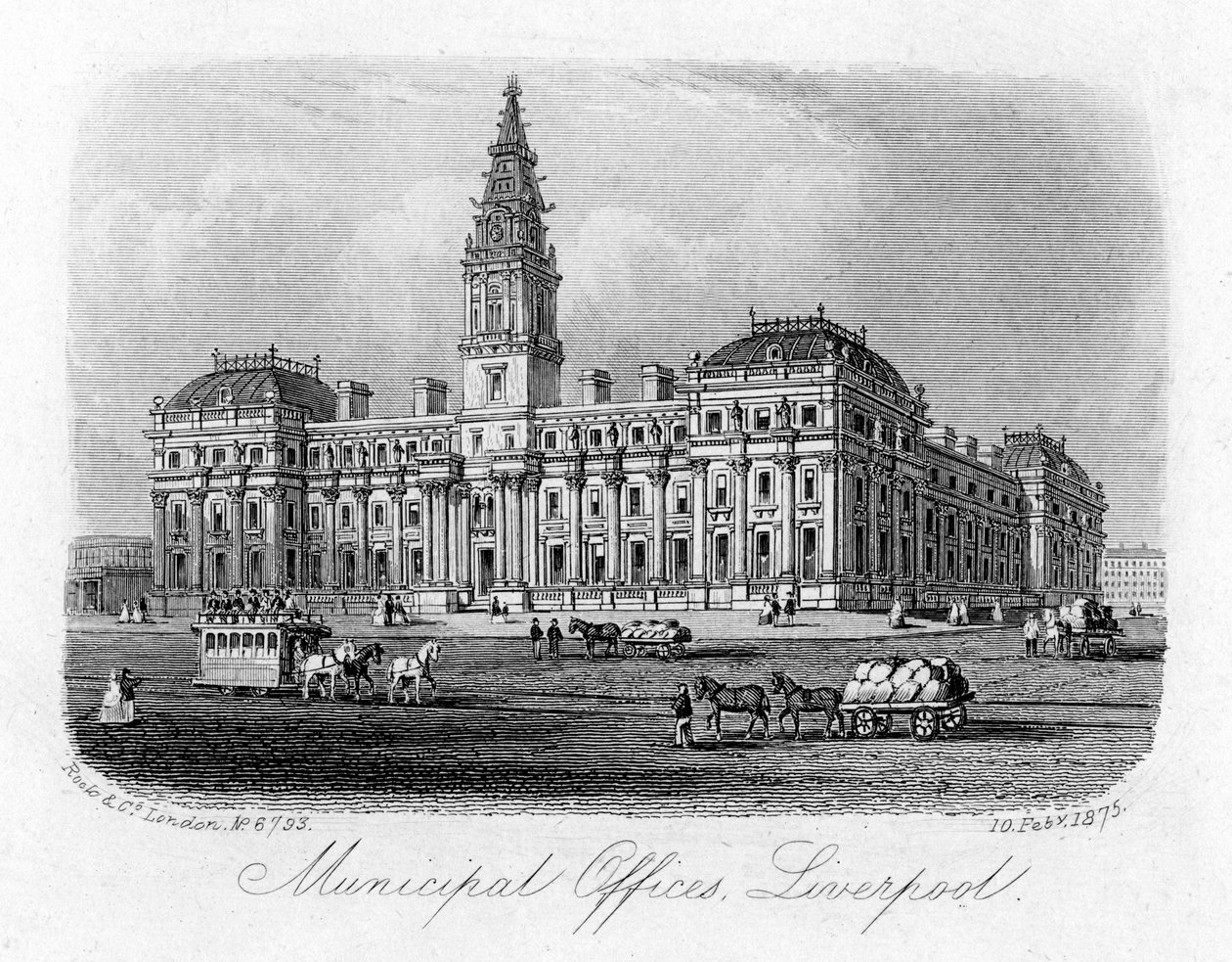Gemeentekantoren, Liverpool, 10 februari 1875 door Unbekannt