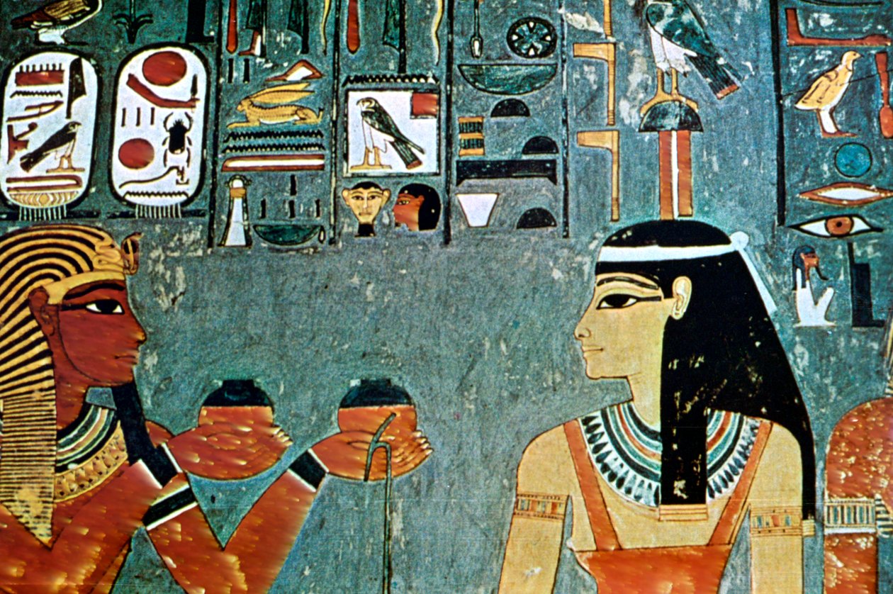 Muurschildering uit de graven van de edelen, Thebe, Luxor, Egypte door Unbekannt