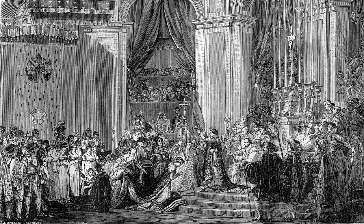 Napoleon kroont keizerin Josephine, Notre Dame, Parijs, 2 december 1804 1882-1884 door Unbekannt