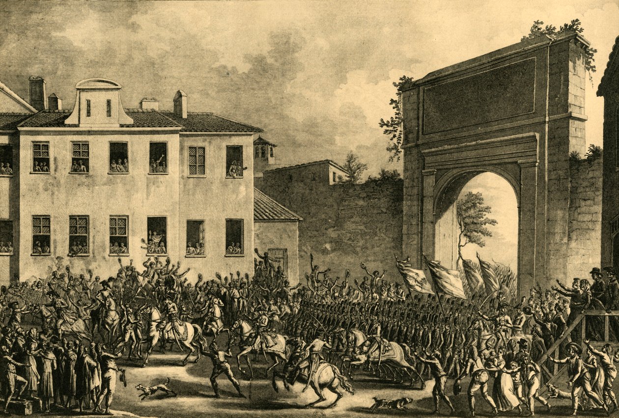 Napoleon betreedt Milaan, 14 mei 1796 door Unbekannt