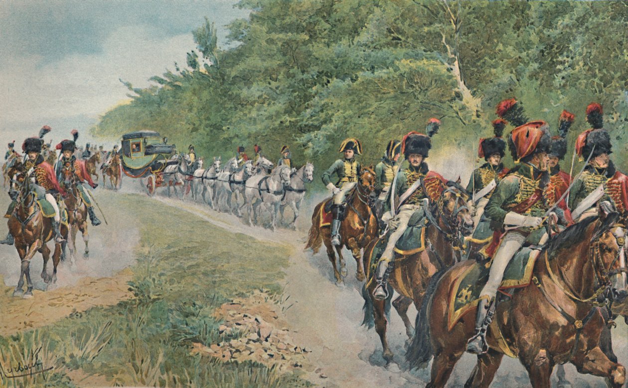 Napoleons manier van reizen, ca. 1800, 1896 door Unbekannt