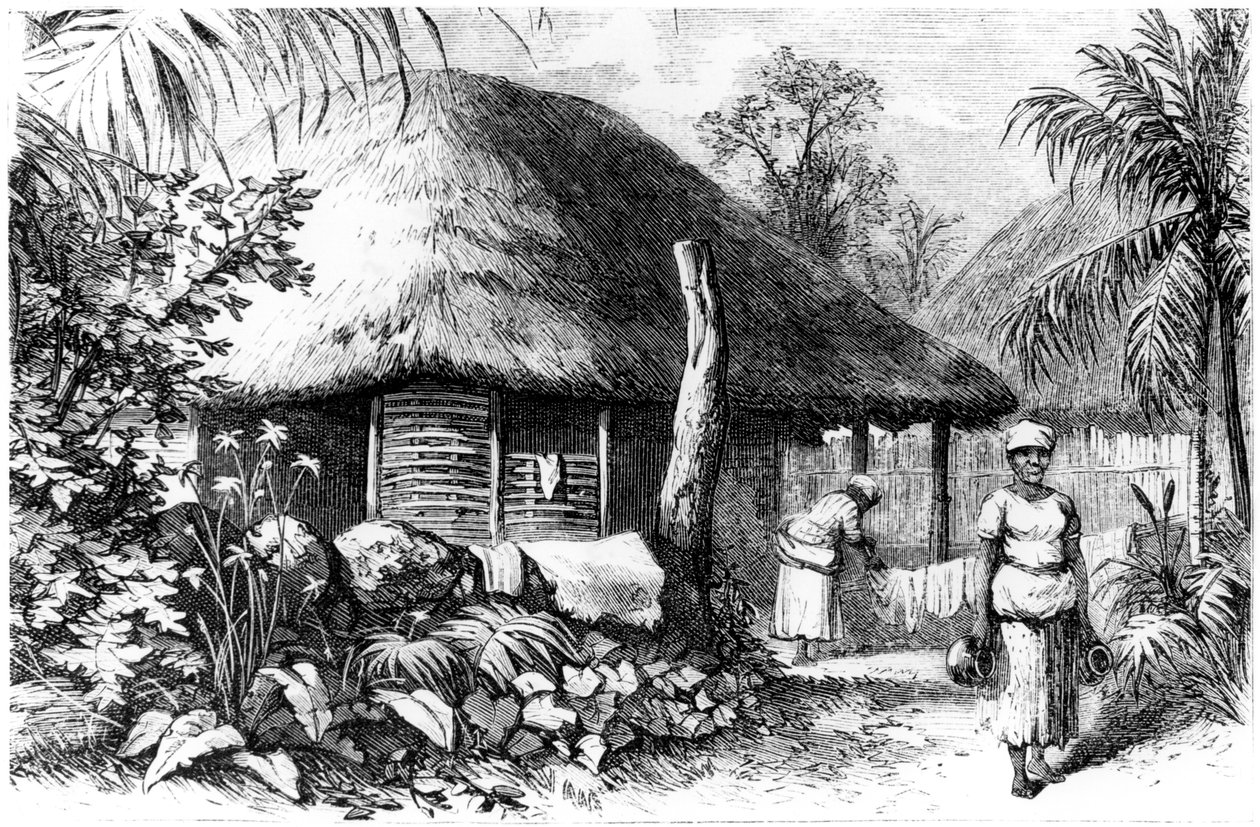 Inheemse woning, Santo Domingo, 1873 door Unbekannt