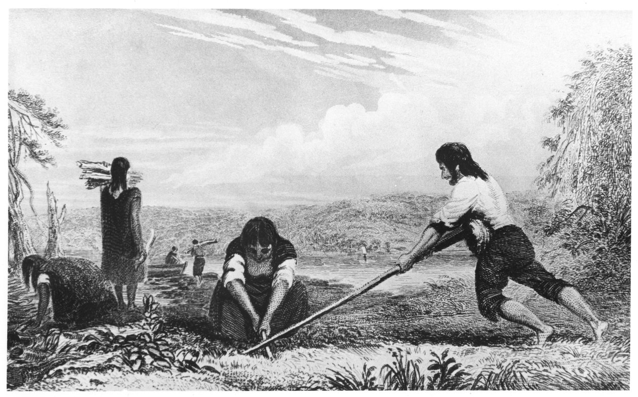 Inboorlingen van Chiloe, Patagonië, met een borstploeg, 1839 door Unbekannt