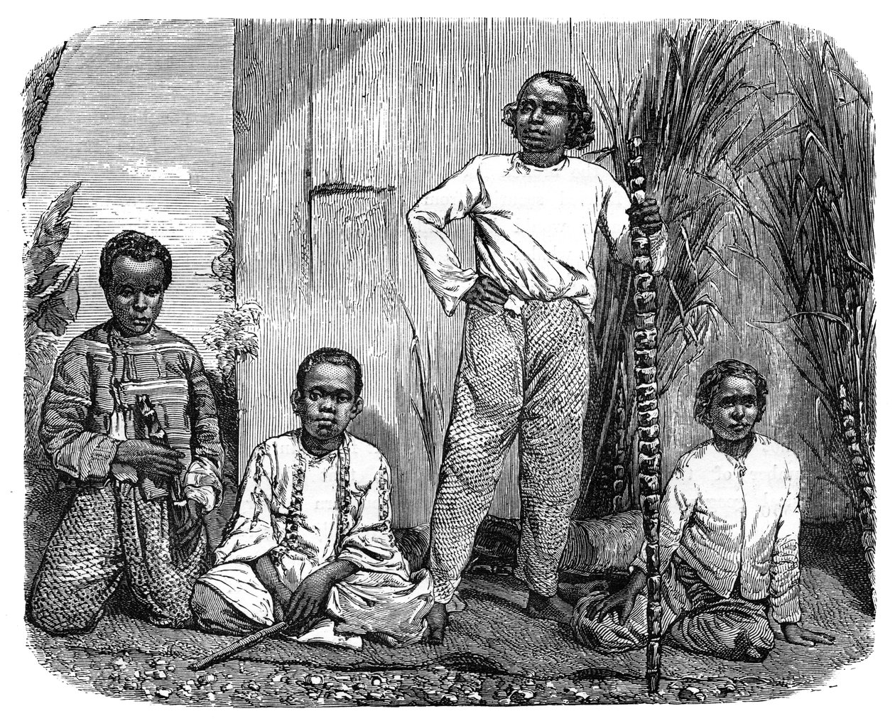 Inboorlingen van het eiland Réunion, ca. 1890 door Unbekannt